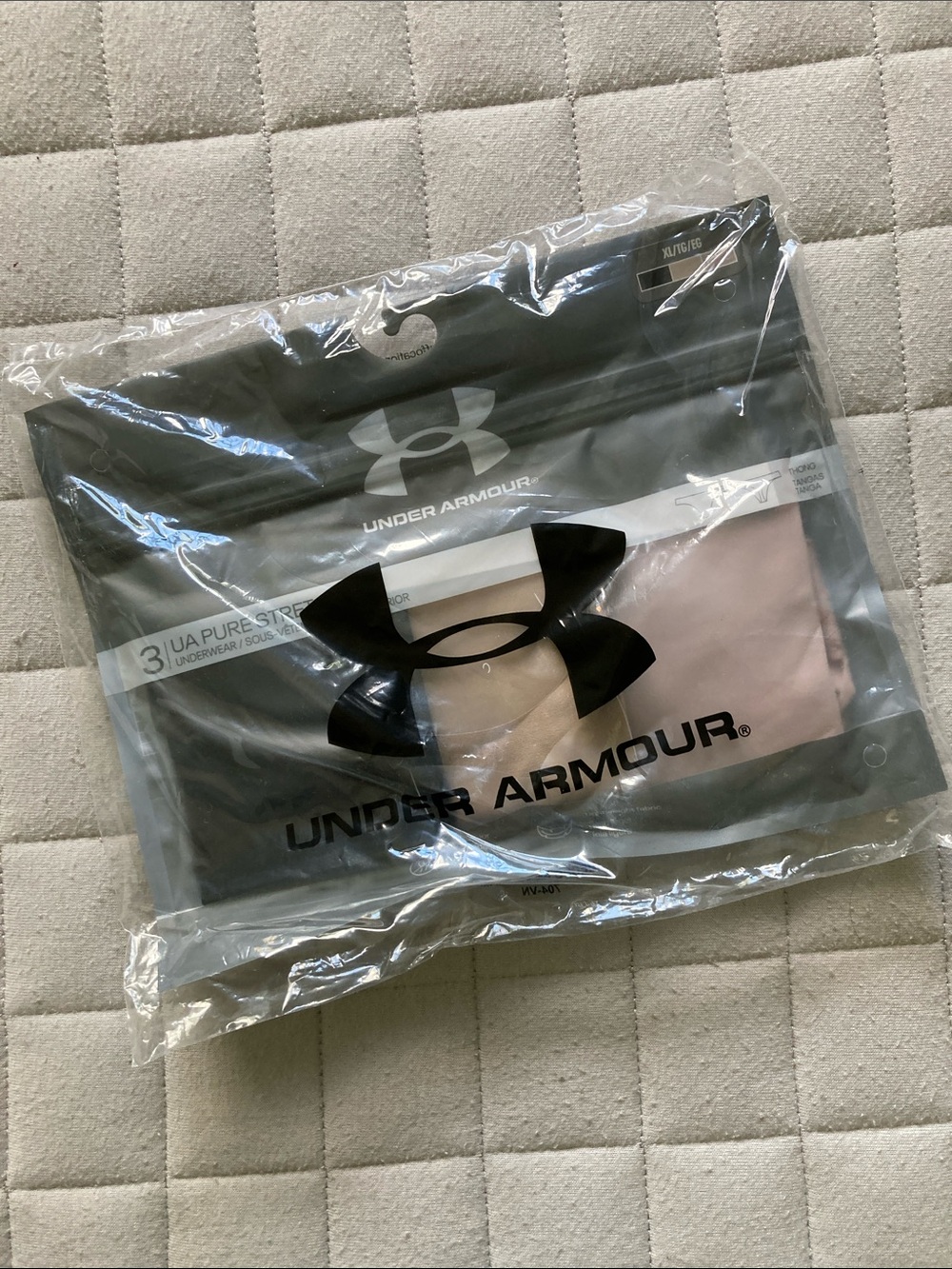 Under Armour Pure Stretch Thong Trio - Black, Cream, Pink